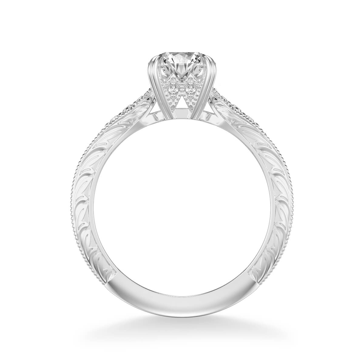 Angel Vintage Side Stone Diamond Engagement Ring