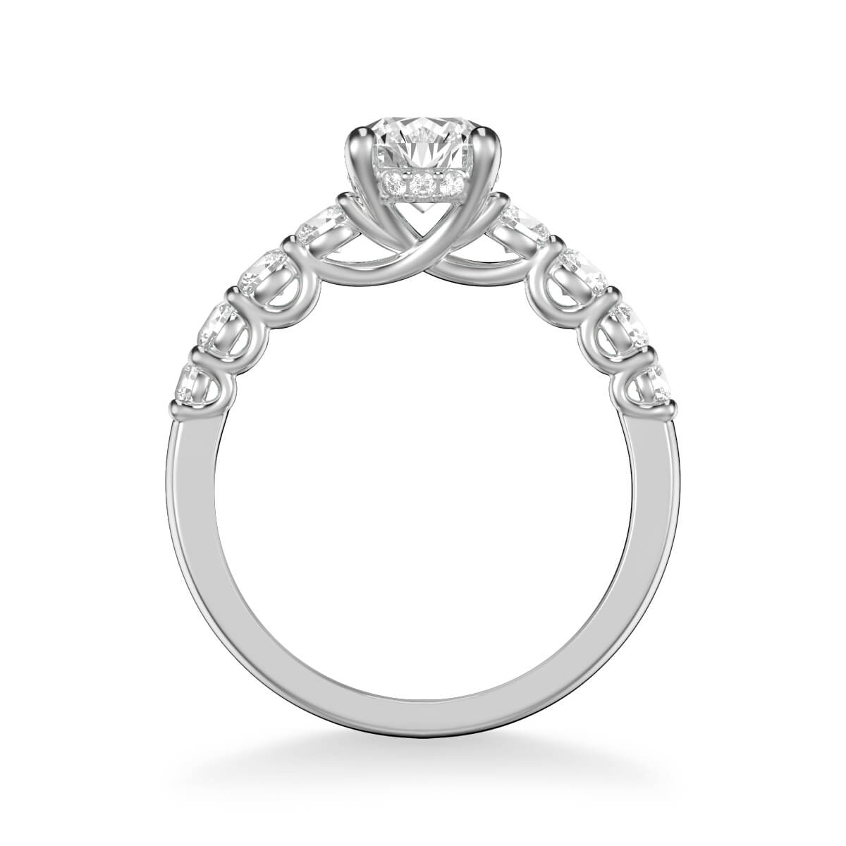 Leandra Classic Side Stone Diamond Engagement Ring