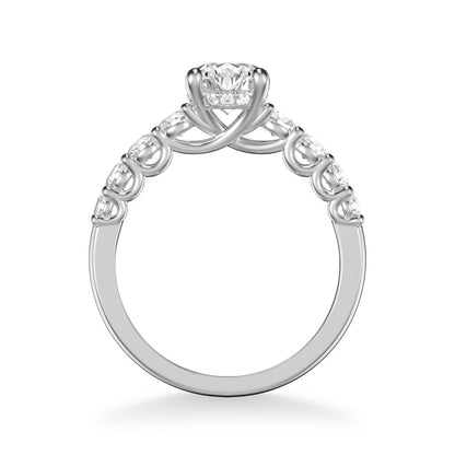 Leandra Classic Side Stone Diamond Engagement Ring