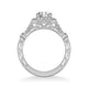 Crystal Vintage Round Halo Diamond Engagement Ring