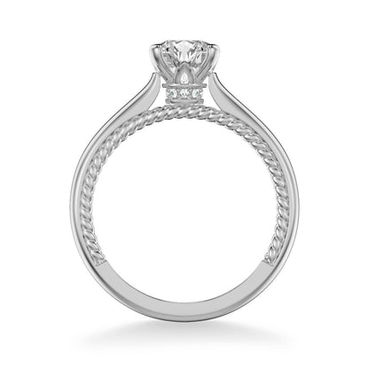 Cameron Contemporary Solitaire Rope Diamond Engagement Ring