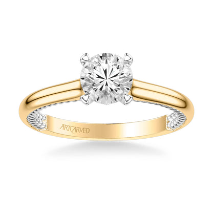 Cameron Contemporary Solitaire Rope Diamond Engagement Ring