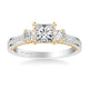 Marlow Contemporary Three Stone Rope Diamond Engagement Ring