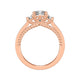 Marlow Contemporary Three Stone Rope Diamond Engagement Ring