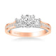 Marlow Contemporary Three Stone Rope Diamond Engagement Ring
