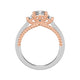 Marlow Contemporary Three Stone Rope Diamond Engagement Ring