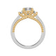 Marlow Contemporary Three Stone Rope Diamond Engagement Ring