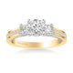 Marlow Contemporary Three Stone Rope Diamond Engagement Ring