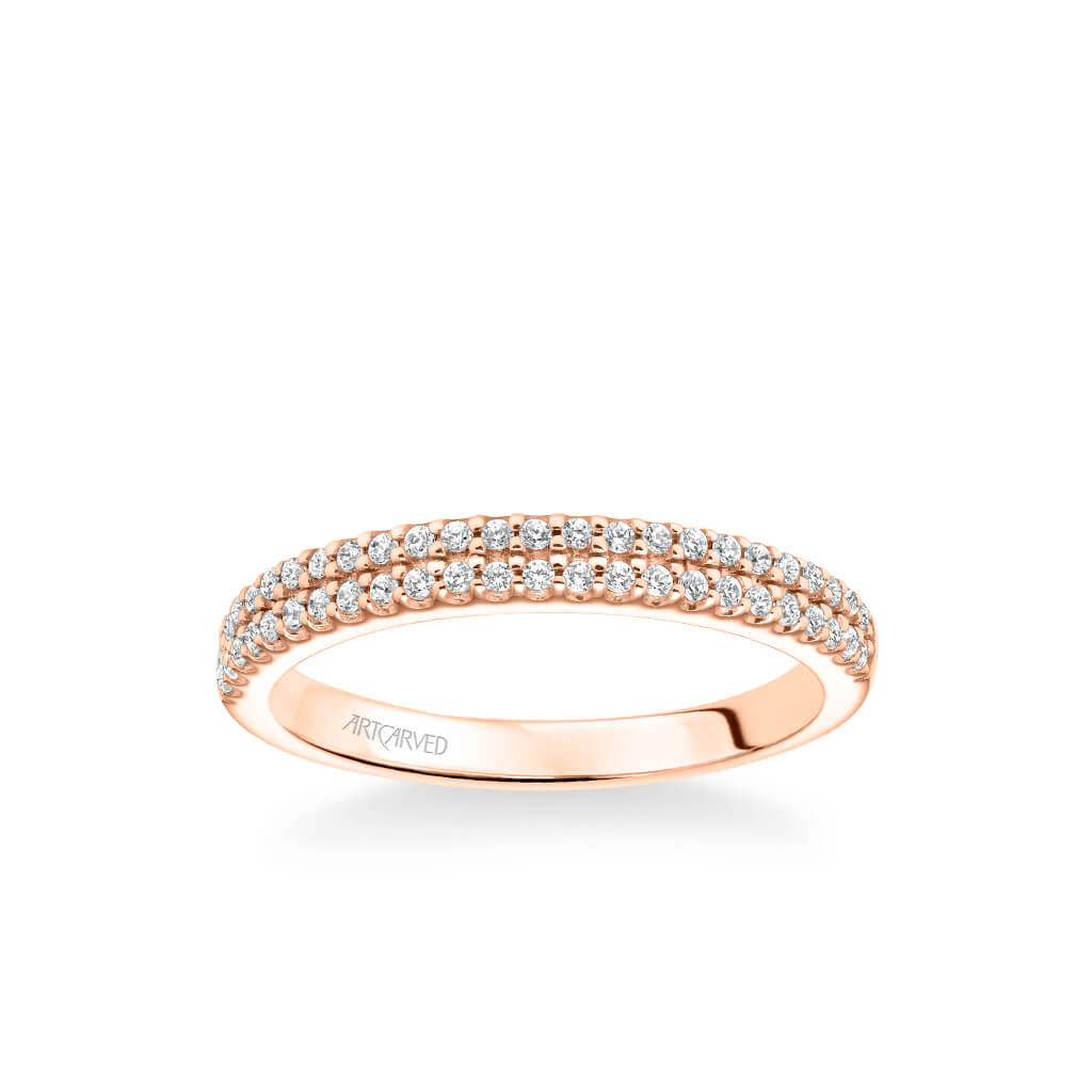 Avril Classic Double Row Diamond Wedding Band