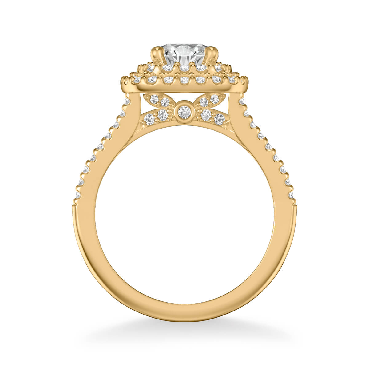 Dorothy Classic Cushion Halo Diamond Engagement Ring