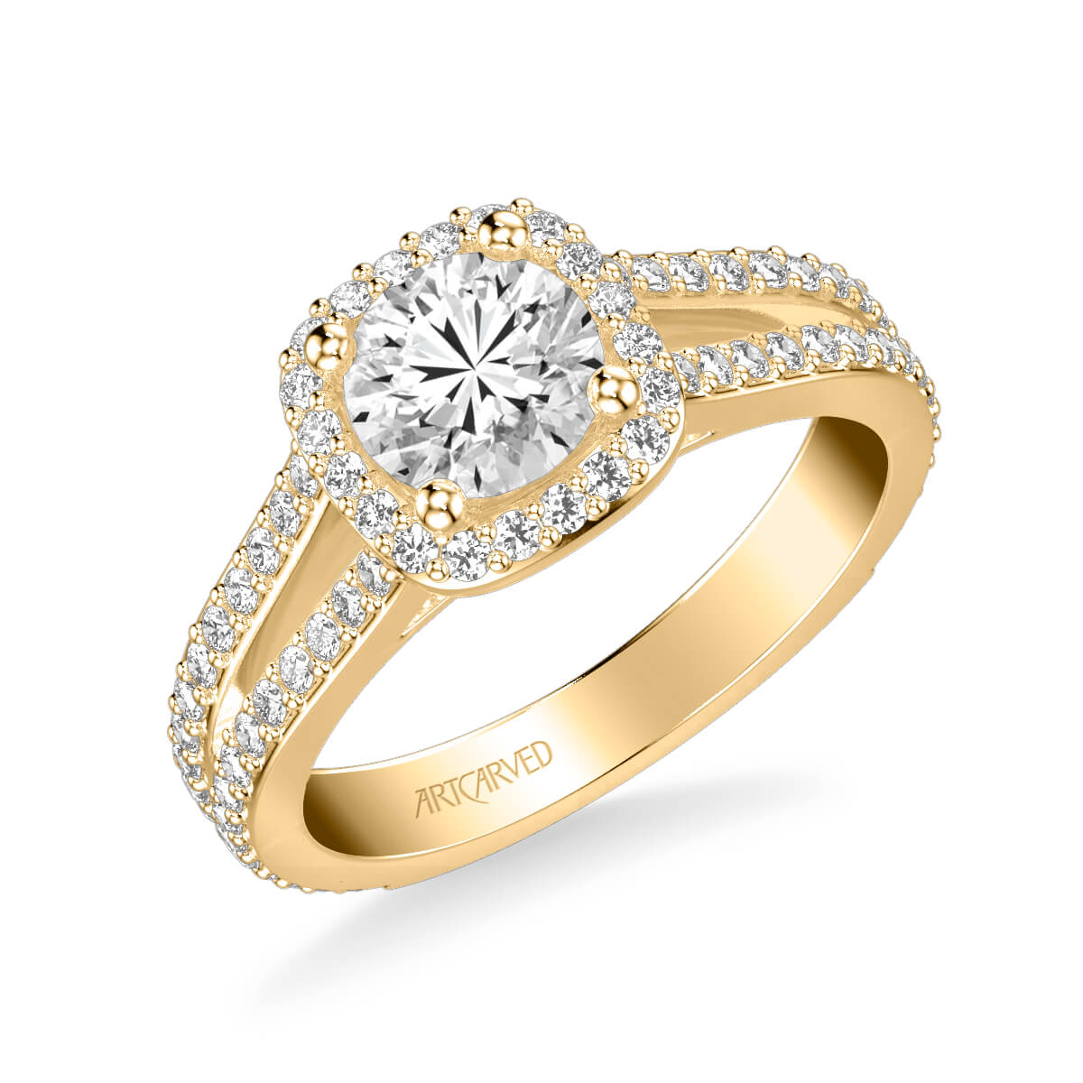 Evangeline Classic Cushion Halo Diamond Engagement Ring