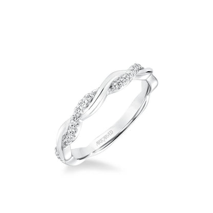 Marnie Contemporary Half Diamond Half Polished Twist Wedding Band