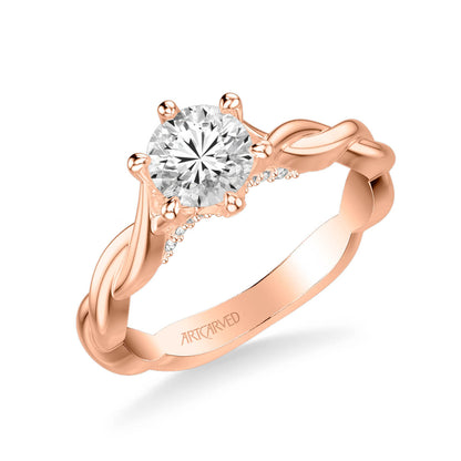 Tala Contemporary Solitaire Twist Diamond Engagement Ring