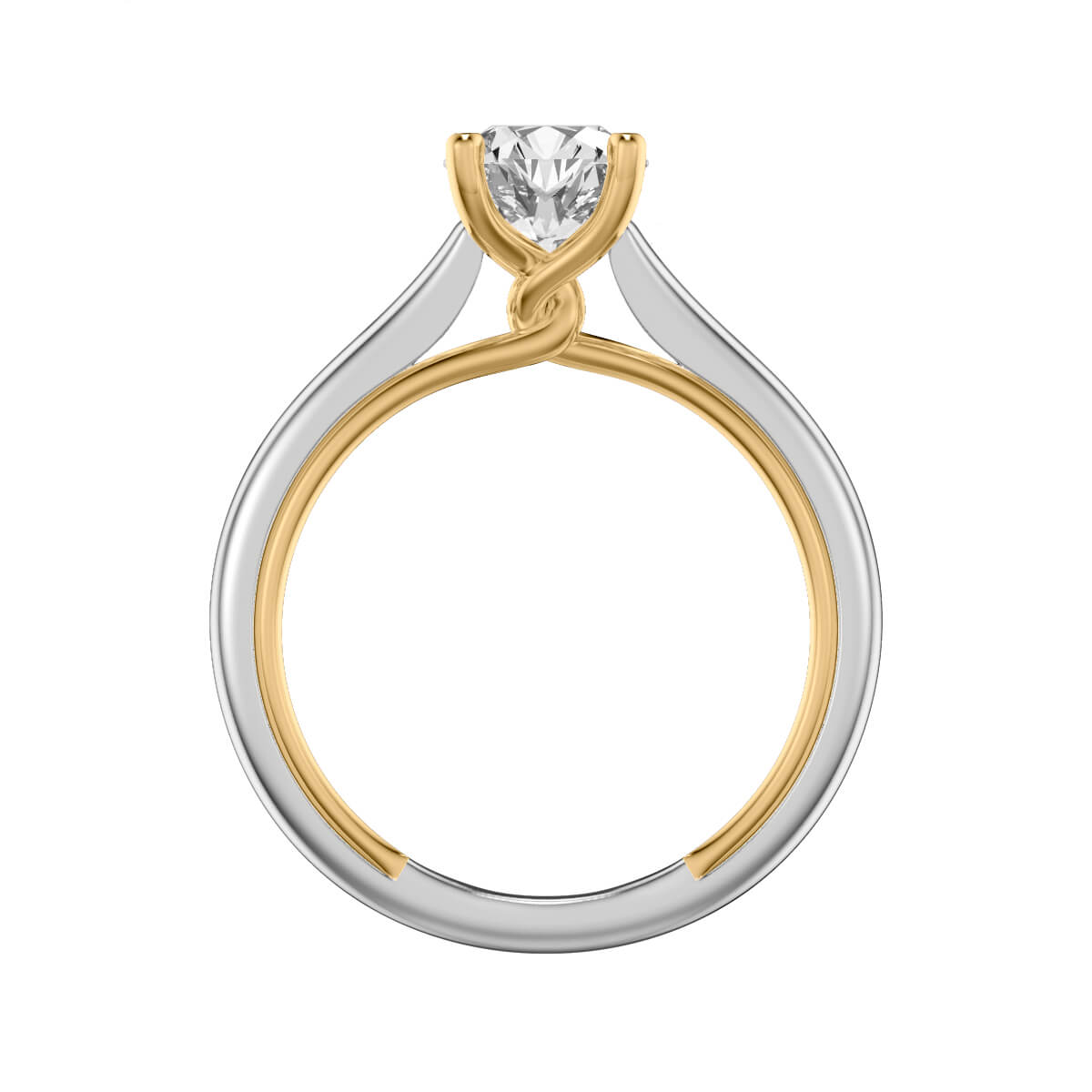 Tayla Contemporary Solitaire Twist Diamond Engagement Ring