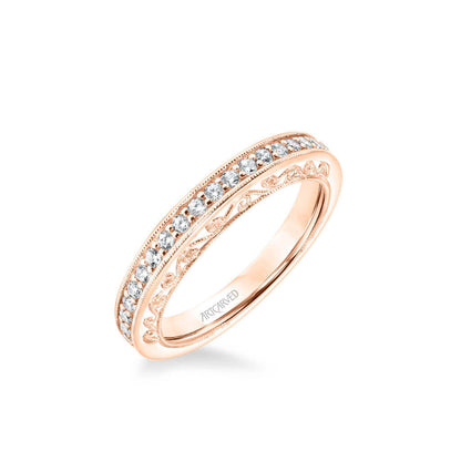 Cossette Vintage Heritage Collection Diamond and Milgrain Filigree Scrollwork Wedding Band