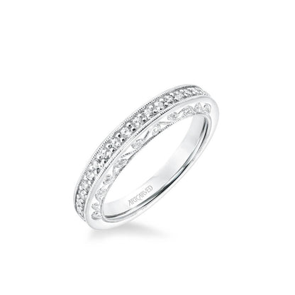 Cossette Vintage Heritage Collection Diamond and Milgrain Filigree Scrollwork Wedding Band