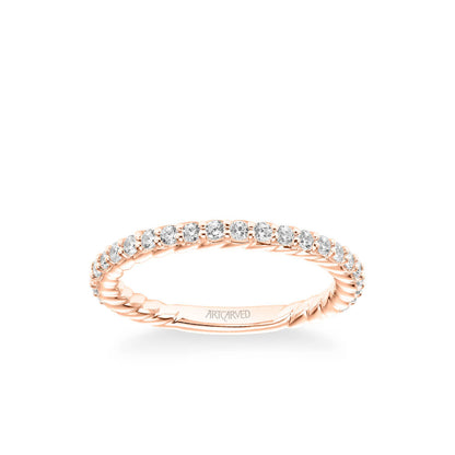 Wren Contemporary Diamond and Rope Wedding Band