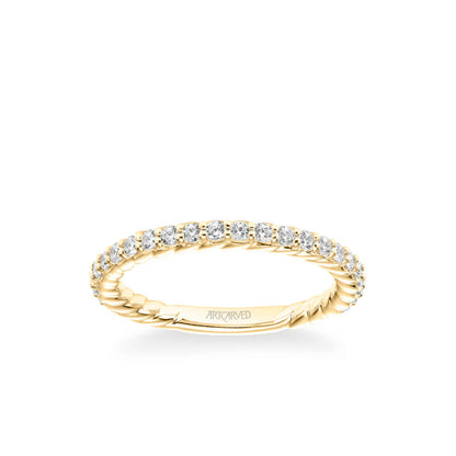 Wren Contemporary Diamond and Rope Wedding Band