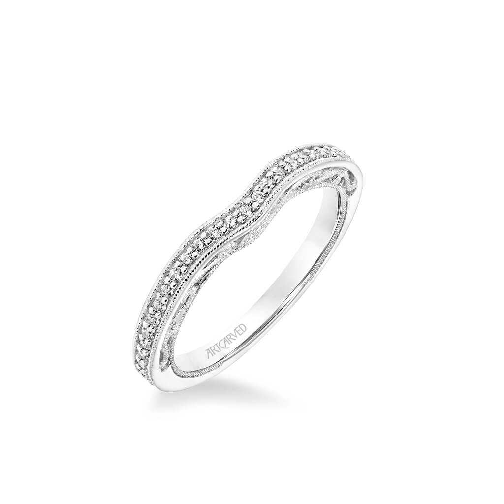 Gayla Vintage Heritage Collection Diamond and Milgrain Filigree Scrollwork Wedding Band