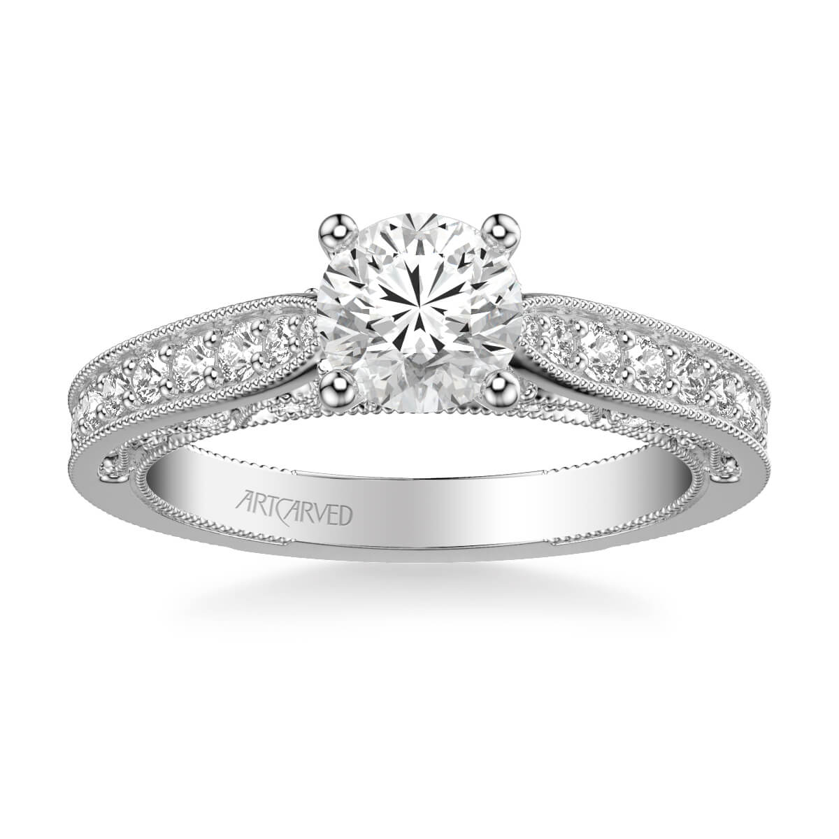 Blanche Vintage Side Stone Heritage Collection Diamond Engagement Ring