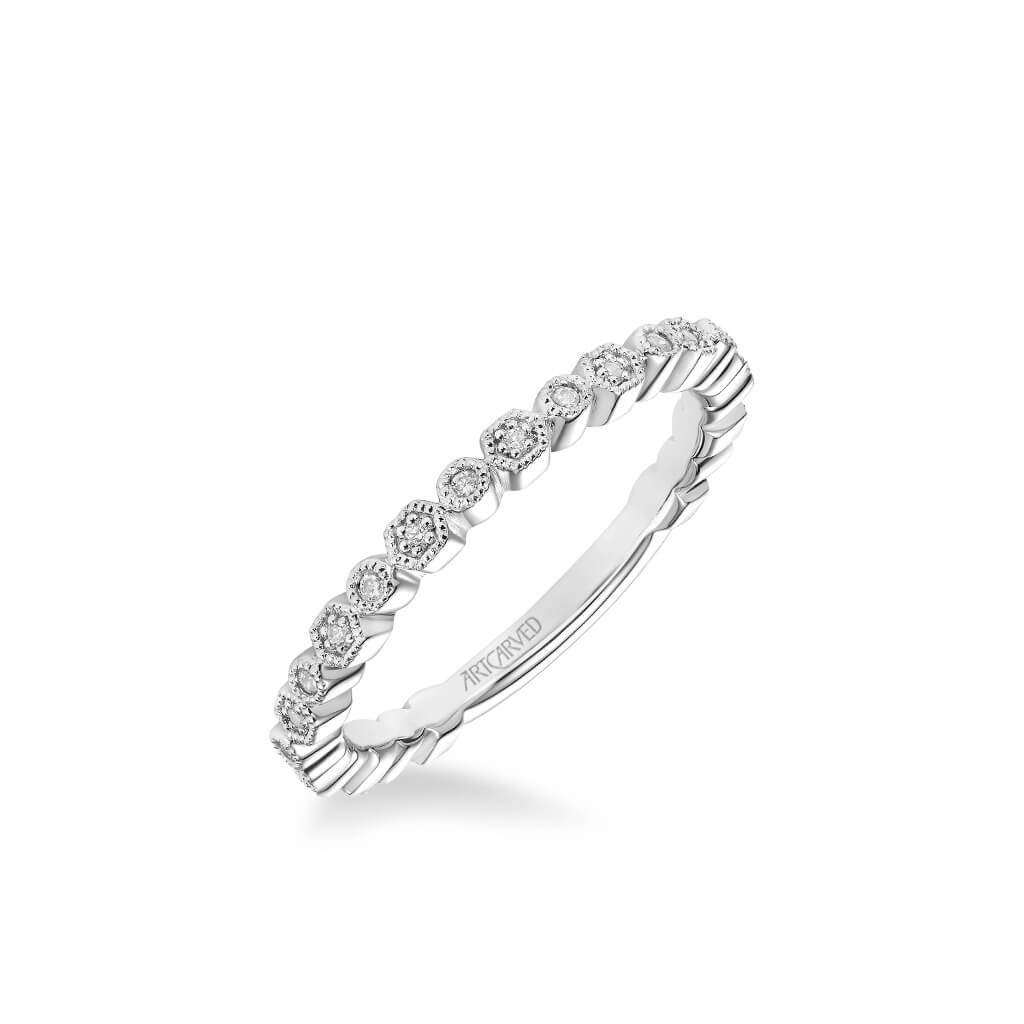 Louisa Vintage Diamond and Milgrain Multi-Shape Wedding Band