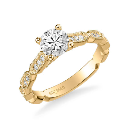 Cressida Vintage Side Stone Diamond Engagement Ring