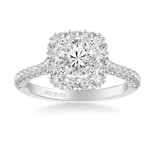 Dolly Classic Cushion Halo Diamond Engagement Ring