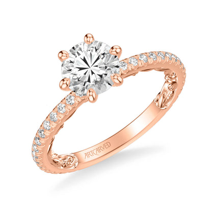 Lara Lyric Collection Classic Side Stone Diamond Engagement Ring