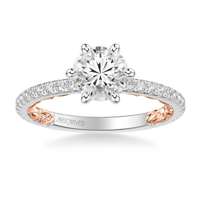 Lara Lyric Collection Classic Side Stone Diamond Engagement Ring