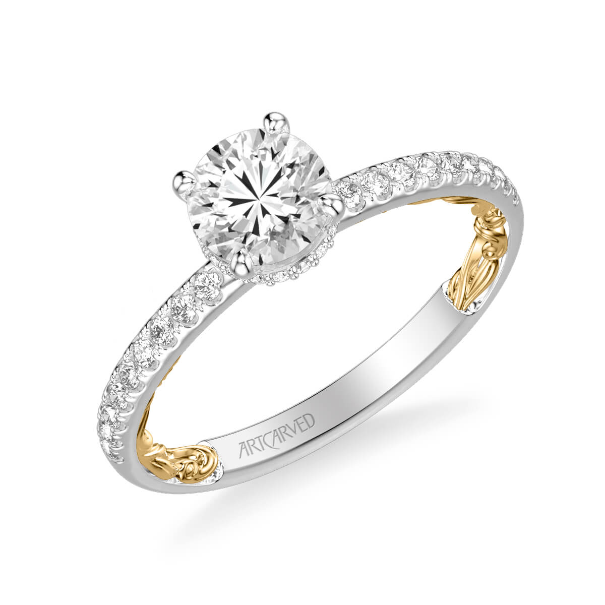 Brianne Lyric Collection Classic Side Stone Diamond Engagement Ring