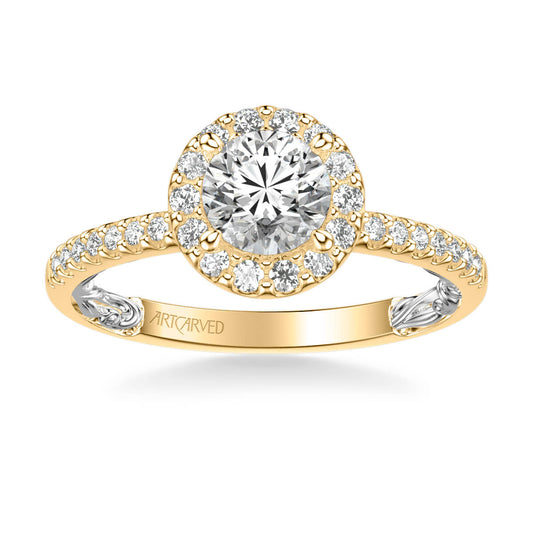 Winifred Lyric Collection Classic Side Stone Diamond Engagement Ring