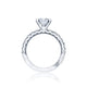 Tacori 18k White Gold Clean Crescent Princess Diamond Engagement Ring Setting (0.89 CTW)