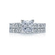 Tacori 18k White Gold Clean Crescent Princess Diamond Engagement Ring Setting (0.89 CTW)