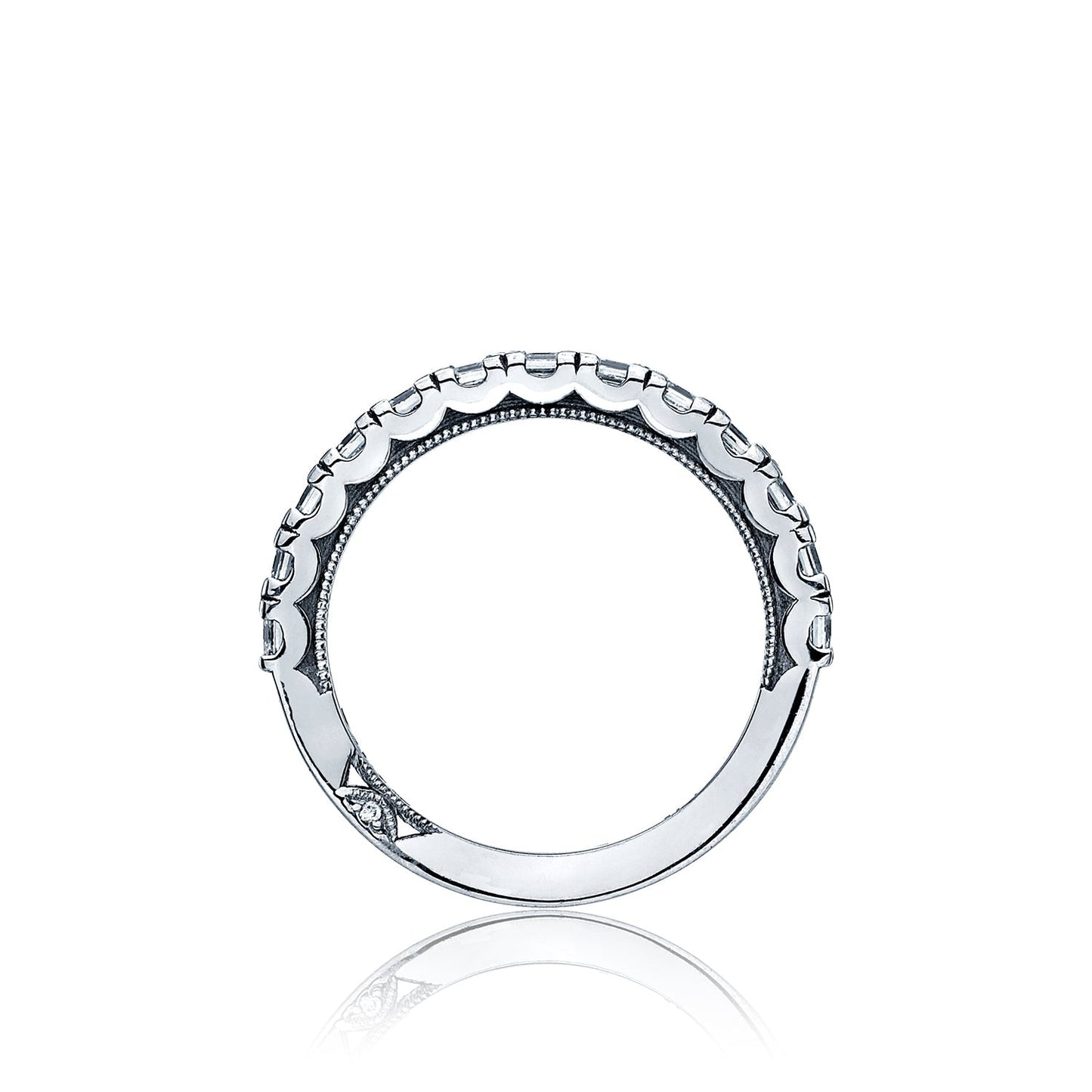 Tacori 18k White Gold Clean Crescent Diamond Wedding Band (1.55 CTW)