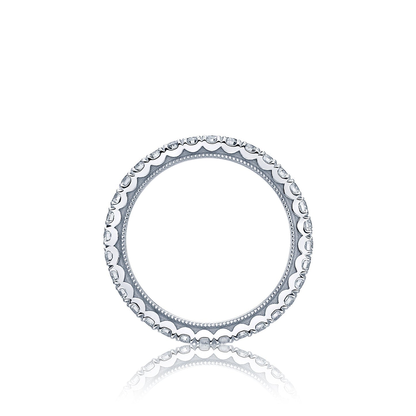 Tacori 18k White Gold Clean Crescent Diamond Wedding Band (1.03 CTW)