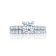 Tacori 18k White Gold Clean Crescent Round Diamond Engagement Ring Setting (0.6 CTW)