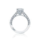 Tacori 18k White Gold Clean Crescent Princess Diamond Engagement Ring Setting (0.95 CTW)