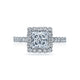 Tacori 18k White Gold Full Bloom Princess Diamond Engagement Ring Setting (0.82 CTW)