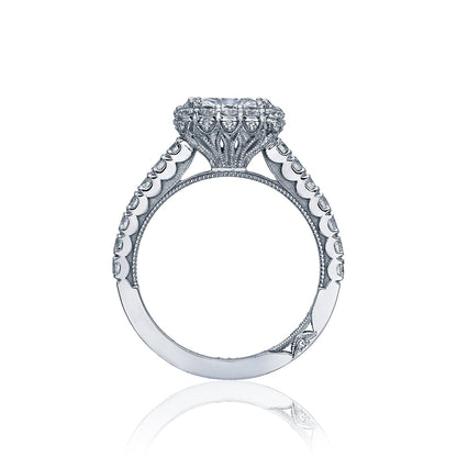 Tacori 18k White Gold Full Bloom Princess Diamond Engagement Ring Setting (0.82 CTW)