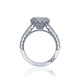 Tacori 18k White Gold Full Bloom Princess Diamond Engagement Ring Setting (0.82 CTW)