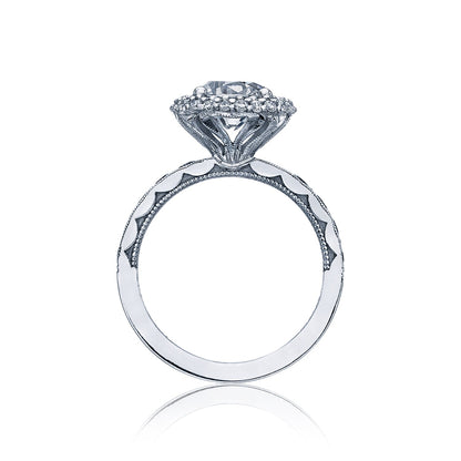 Tacori 18k White Gold Blooming Beauties Round Diamond Engagement Ring Setting (0.85 CTW)