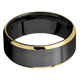 Zirconium with Satin , Polish Finish and 14K Yellow Gold Inlay
