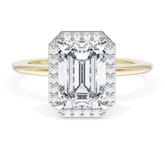 Emerald Bloom Two-Tone Engagement Ring