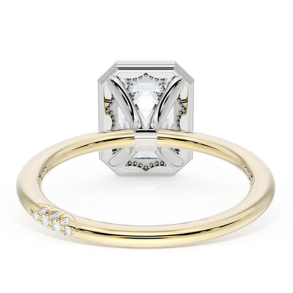 Emerald Bloom Two-Tone Engagement Ring