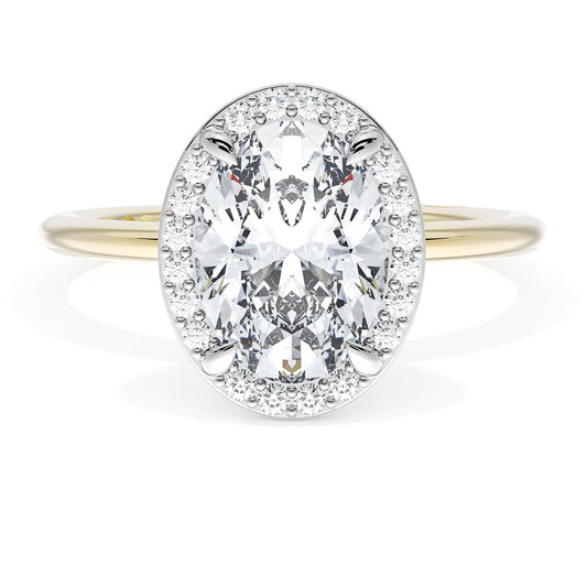 Oval Bloom Two-Tone Engagement Ring
