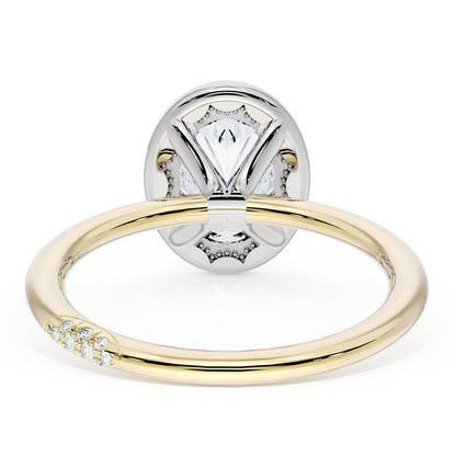 Oval Bloom Two-Tone Engagement Ring