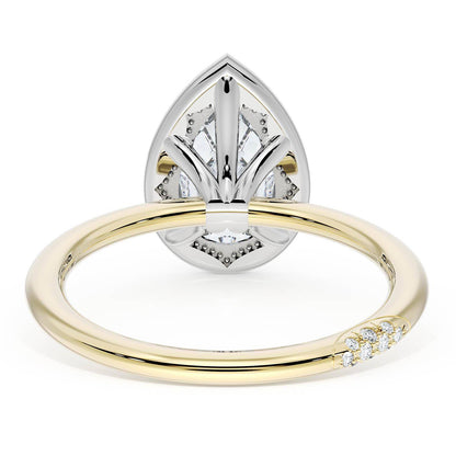 Pear Bloom Two-Tone Engagement Ring
