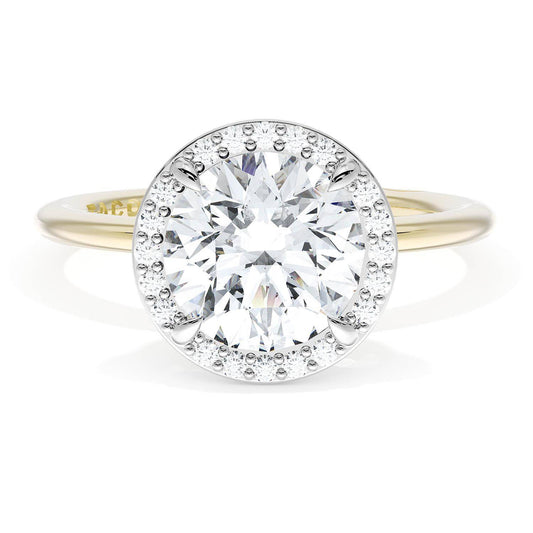 Round Bloom Two-Tone Engagement Ring
