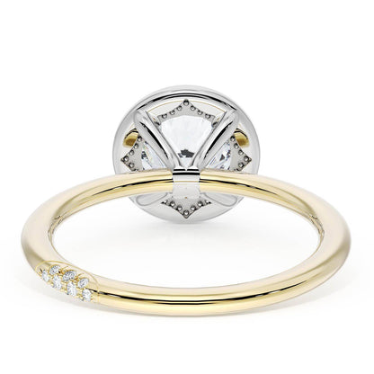 Round Bloom Two-Tone Engagement Ring