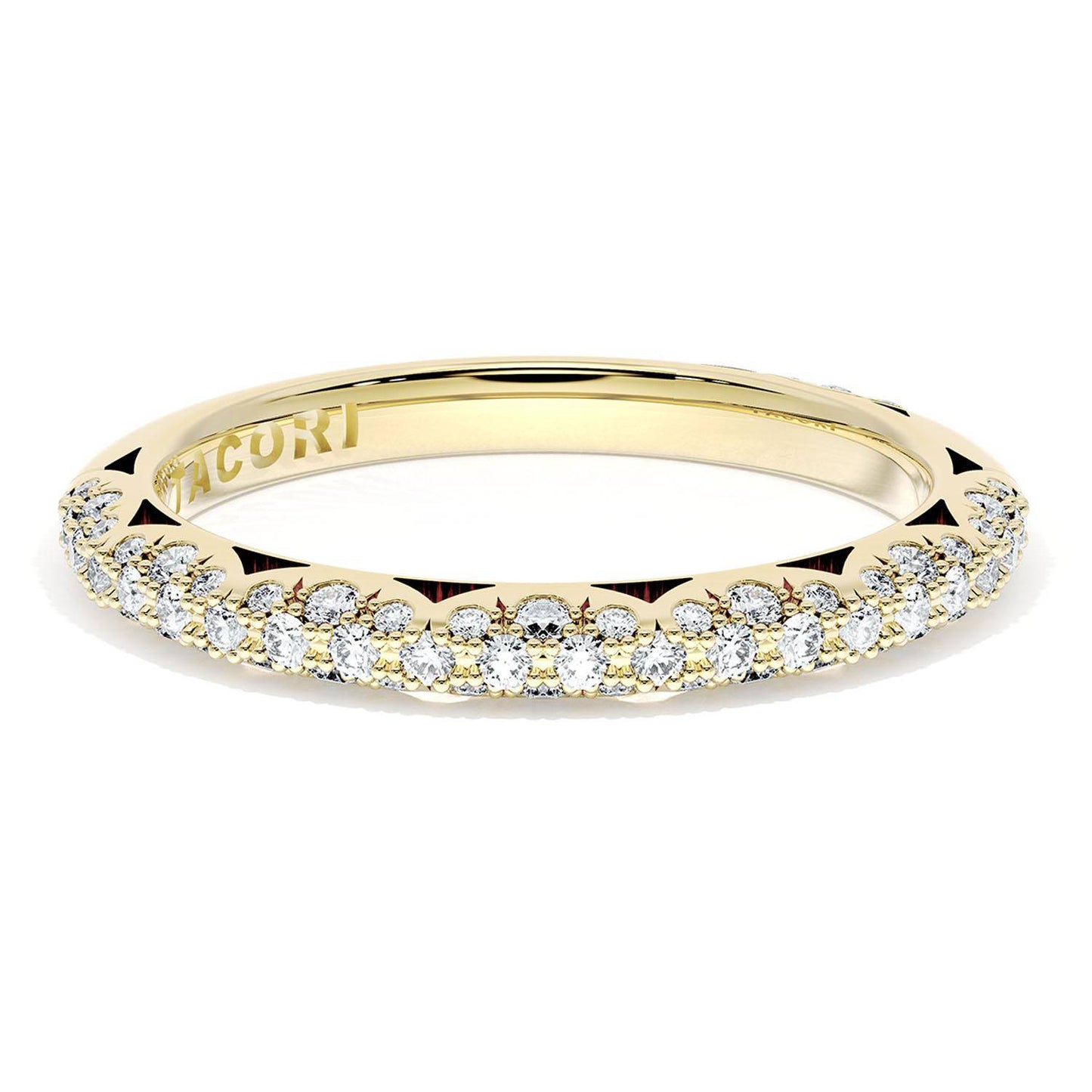 Pavé Diamond Wedding Band, 2.4mm